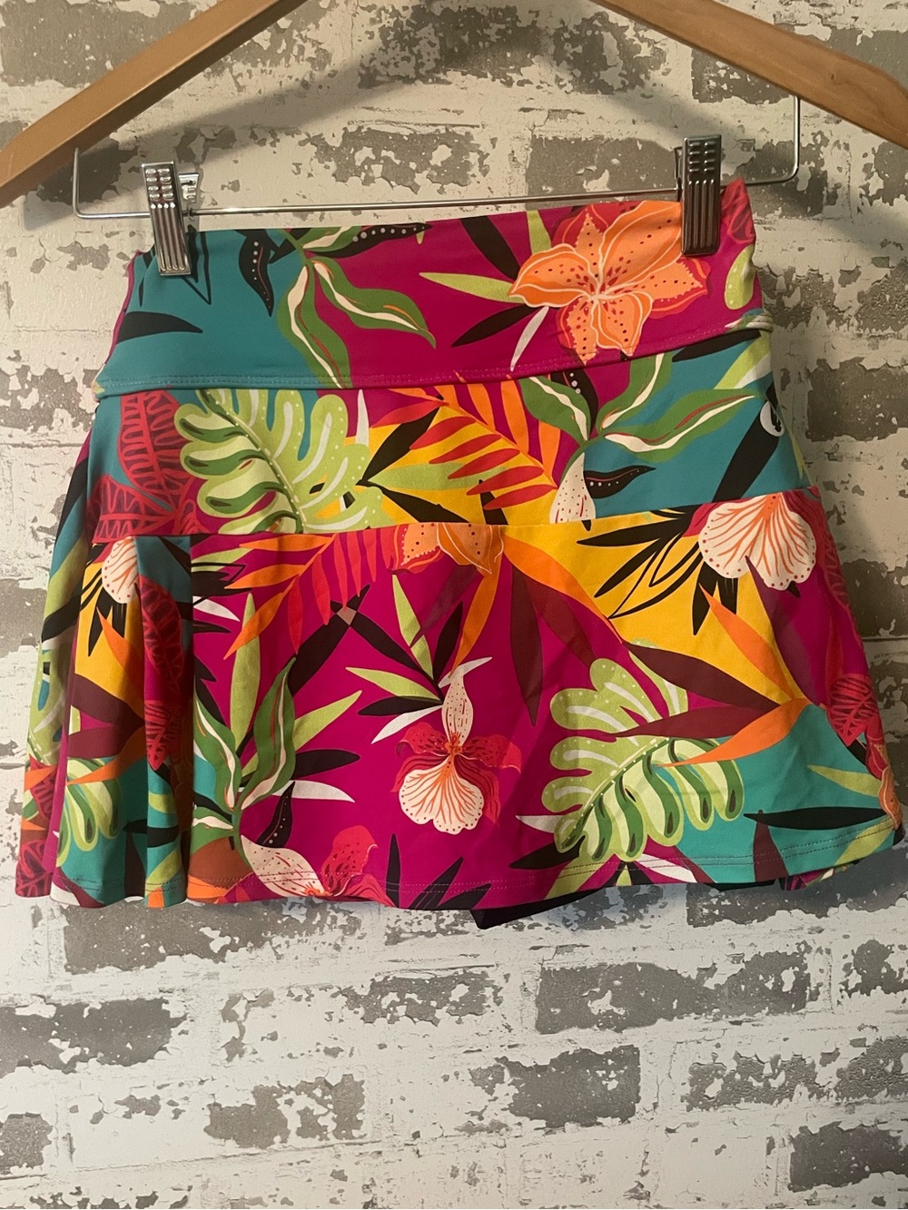 Dona Jo Tropical Floral Golf Tennis Skort Built In Shorts Pockets Size Small - Picture 3 of 8